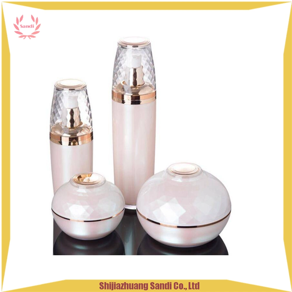 Luxury Cosmetics Acrylic Bottle and Jar Plastic Pump Bottle Cosmetic Face Cream Bottle