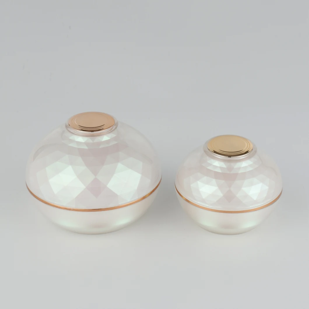 30g 50g 120g Elegant Fancy Round White Empty Cream Pot Acrylic Cosmetic Containers Jar Set