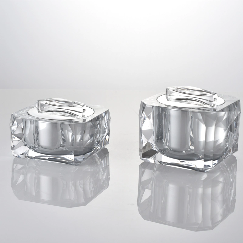 New Product Diamond Acrylic Bottle Set with Cosmetic Jar