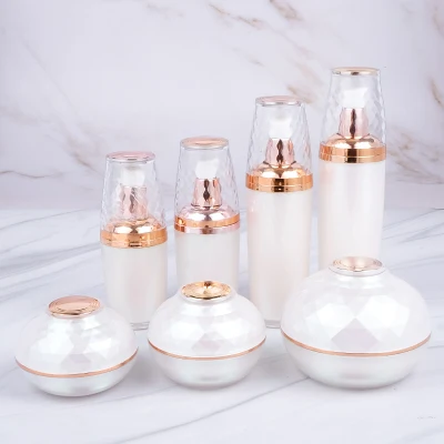 30g 50g 120g Elegant Fancy Round White Empty Cream Pot Acrylic Cosmetic Containers Jar Set
