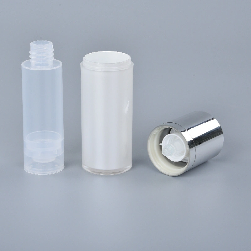 Luxury Acrylic Plastic Refillable White 15ml 30ml 1 Oz 50ml Lotion Serum Airless Pump Cosmetic Bottles