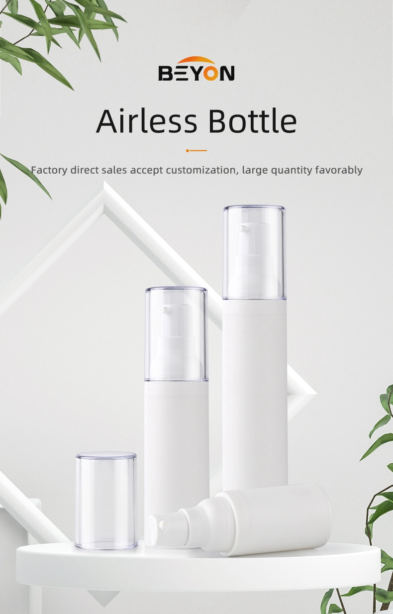 PP Plastic Cosmetic Packaging Airless Spray/Lotion Bottle 07c002, 15ml, 30ml, 50ml