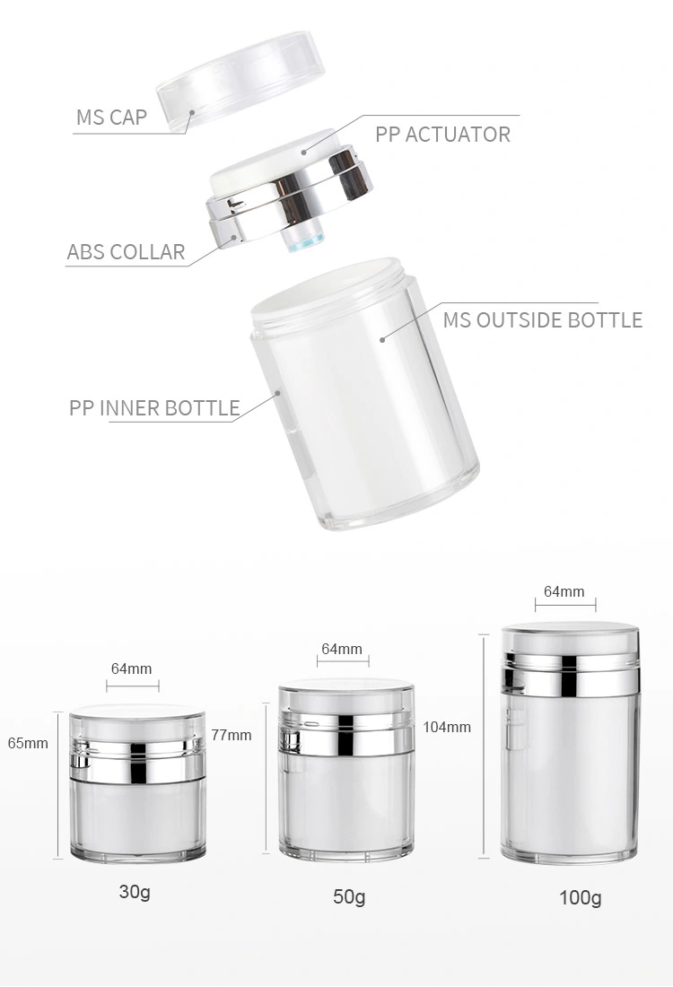 Wholesale Luxury Dual Walls Airless Bottle of Acrylic Lotion Bottle in Stock