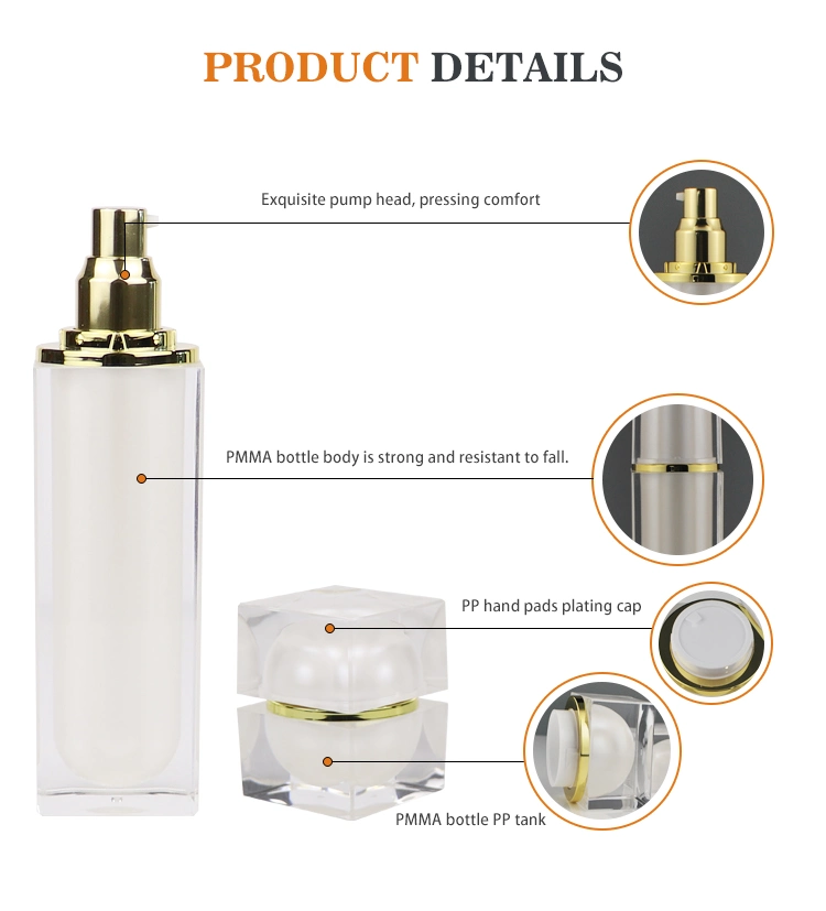 15/30/50g High-Grade Transparent Acrylic Cream Jar and Skin Essence Bottle