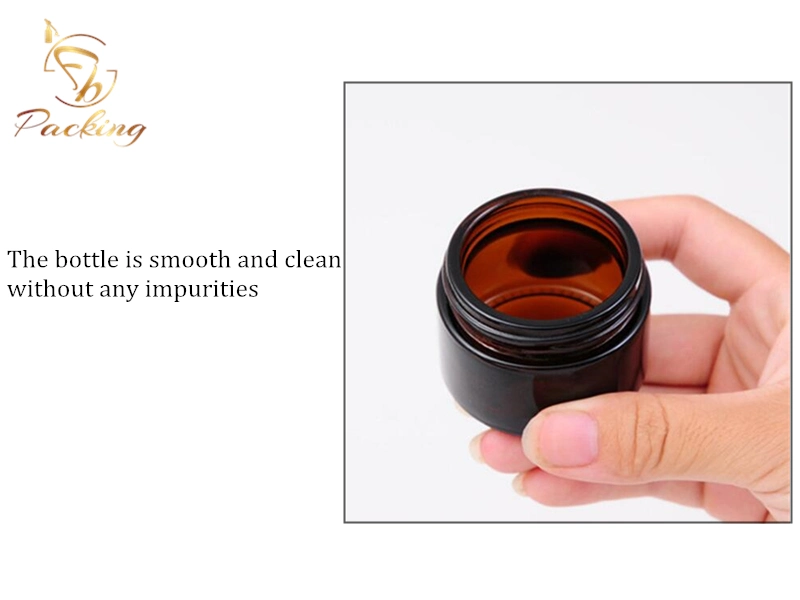 Round 10g Amber Glass Cosmetic Jar Wholesale with Quality PP Black Cap for Eye Cream Sample