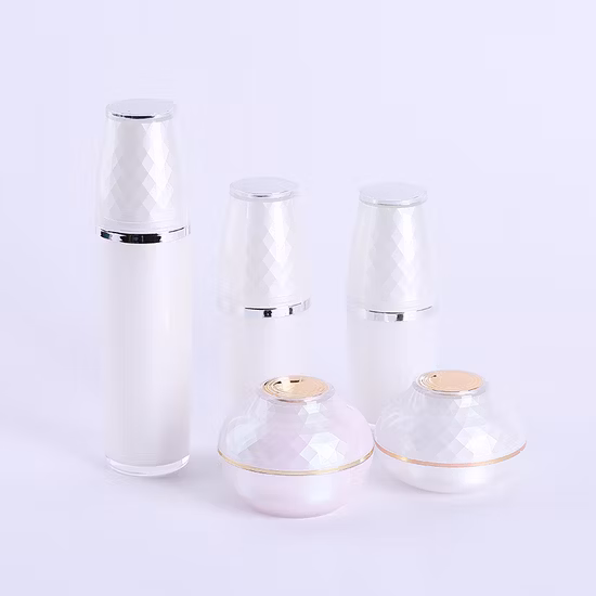 White Cosmetic Acrylic Empty Plastic Bottle for Customized Skincare Package