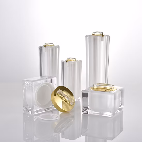 Hot Sale Cosmetic Acrylic Pump Bottle Set of Cosmetic Jar and Bottle