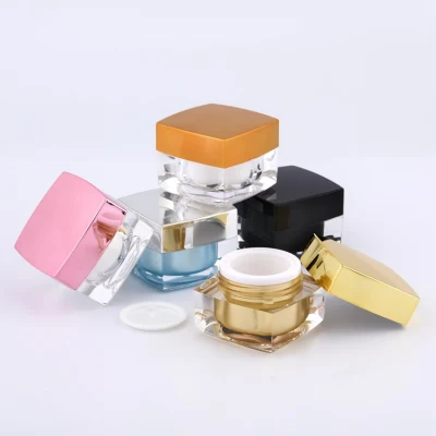 Double Wall PS Plastic Transparent Face Cream Jar