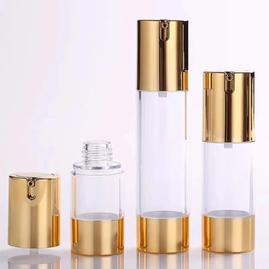 New Design 30ml 50ml Acrylic Cosmetic Replaceable Refillable Plastic Airless Pump Bottle for Hair Treatment