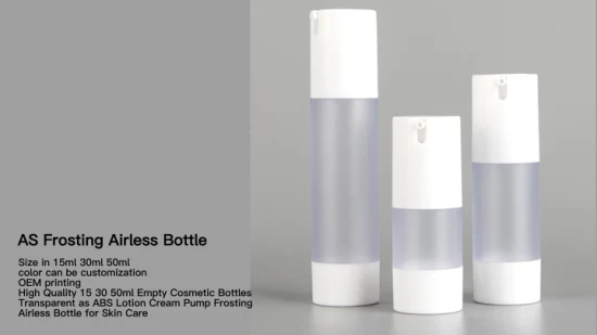 15ml 30ml 50ml Empty as Plastic Cosmetic Packaging Container Serum Airless Pump Bottle