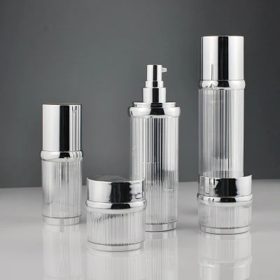 Glossy Silver Airless Cream Jar Lotion Bottle for Cosmetics (PPC-NEW-100)